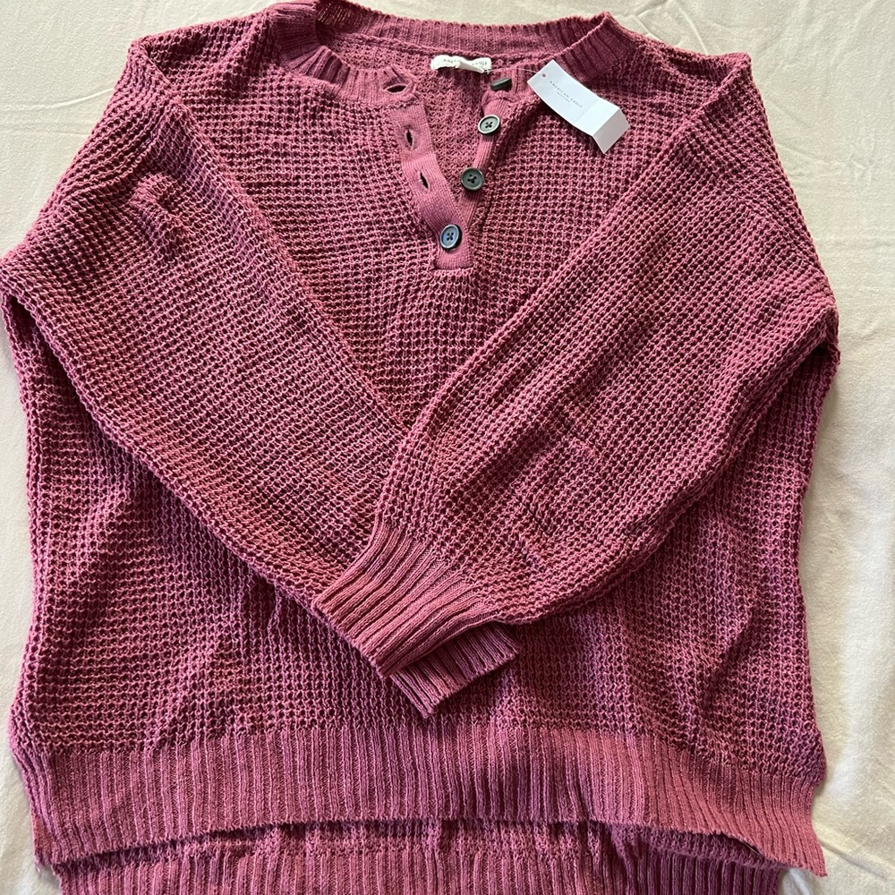 AE knit henley sweater